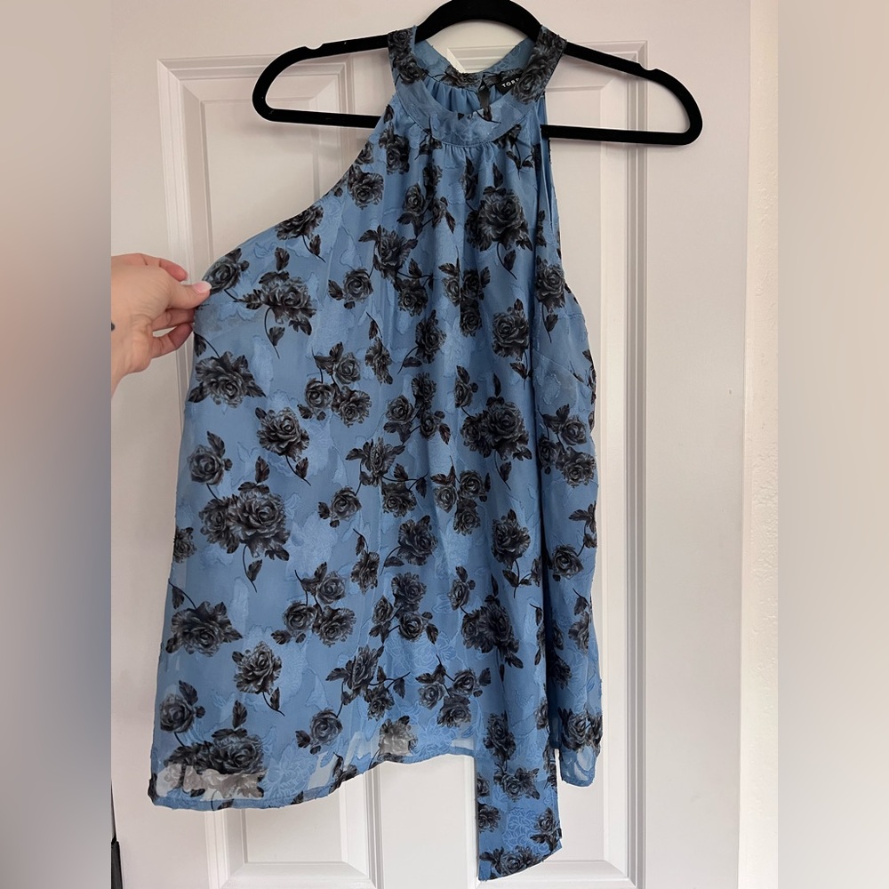 Torrid Clip Chiffon Mock Neck Halter - Picture 2 of 10